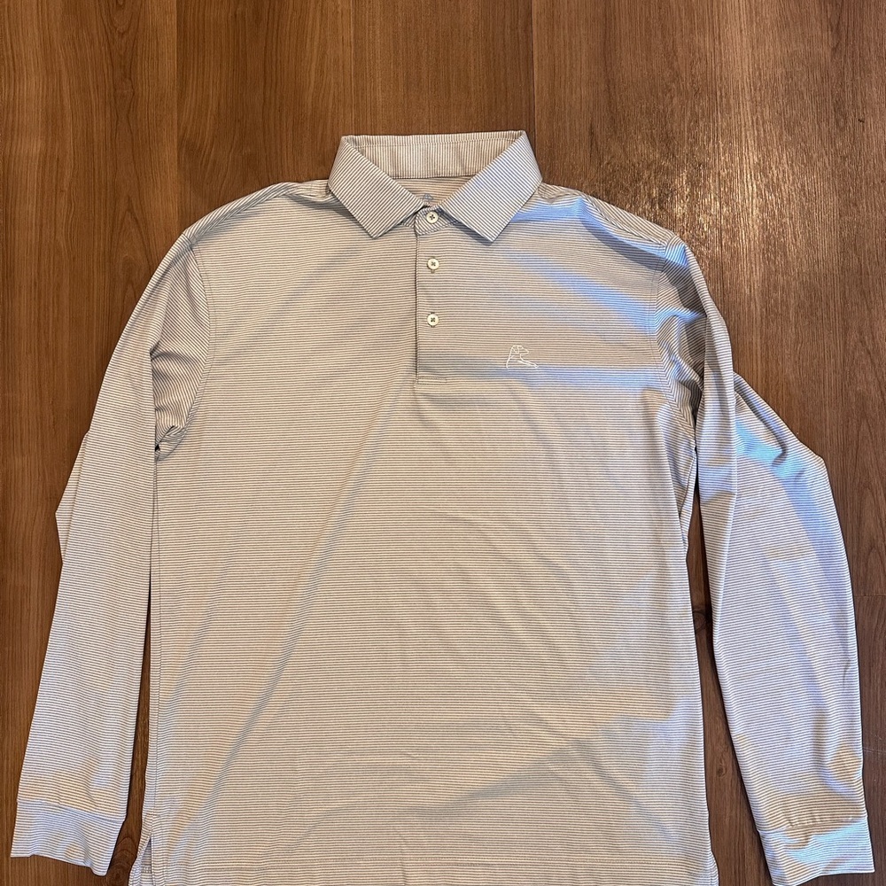 Rhoback Light Beige Long Sleeve Polo Shirt